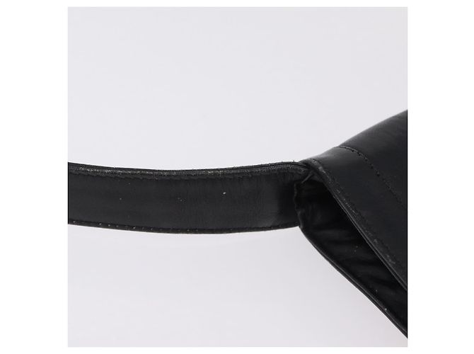 Bolsa de Ombro GUCCI Web Sherry Line em Couro Preto e Dourado Auth 206101 - vista 14