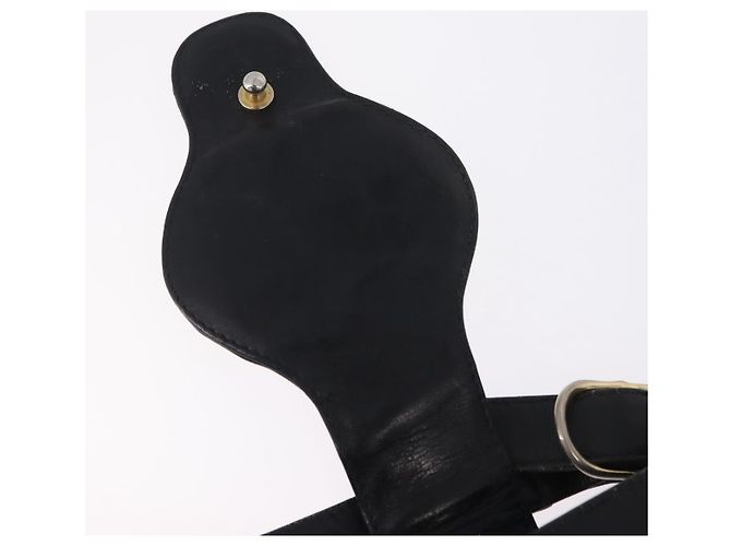Bolsa de Ombro GUCCI Web Sherry Line em Couro Preto e Dourado Auth 206101 - vista 21