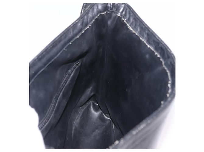 Bolsa de Ombro GUCCI Web Sherry Line em Couro Preto e Dourado Auth 206101 - vista 24