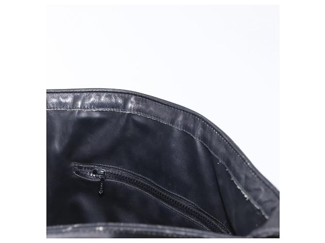 Bolsa de Ombro GUCCI Web Sherry Line em Couro Preto e Dourado Auth 206101 - vista 26