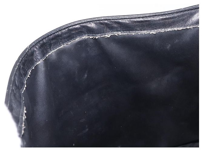 Bolsa de Ombro GUCCI Web Sherry Line em Couro Preto e Dourado Auth 206101 - vista 27