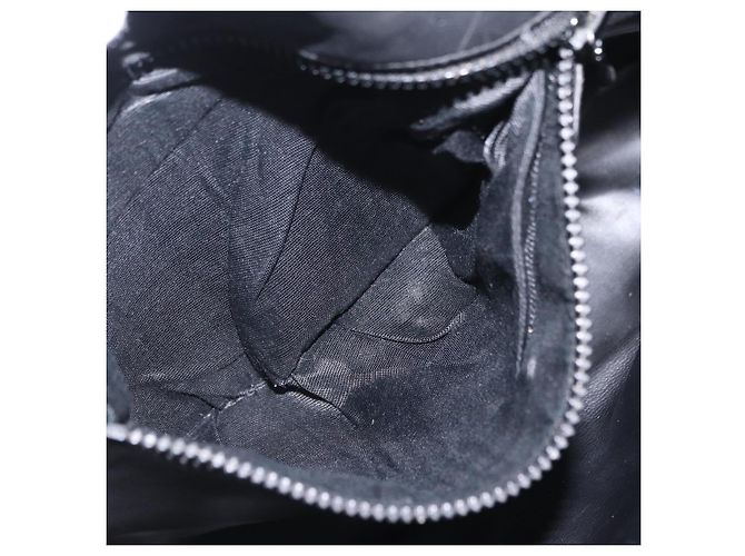 Bolsa de Ombro GUCCI Web Sherry Line em Couro Preto e Dourado Auth 206101 - vista 29