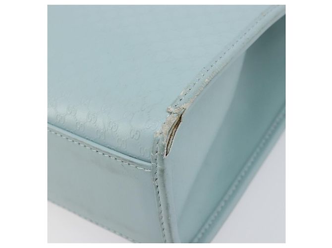 Borsa GUCCI Micro Guccissima Jackie PVC Pelle Azzurro 002 1065 Auth ep16106 D'oro Blu chiaro - vista 12