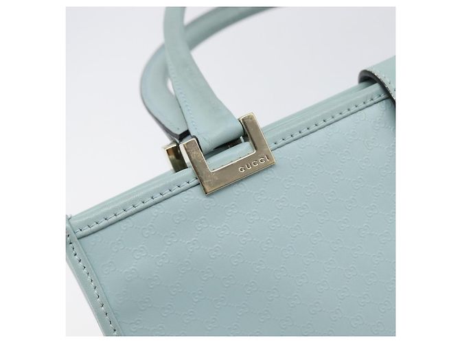 Borsa GUCCI Micro Guccissima Jackie PVC Pelle Azzurro 002 1065 Auth ep16106 D'oro Blu chiaro - vista 16