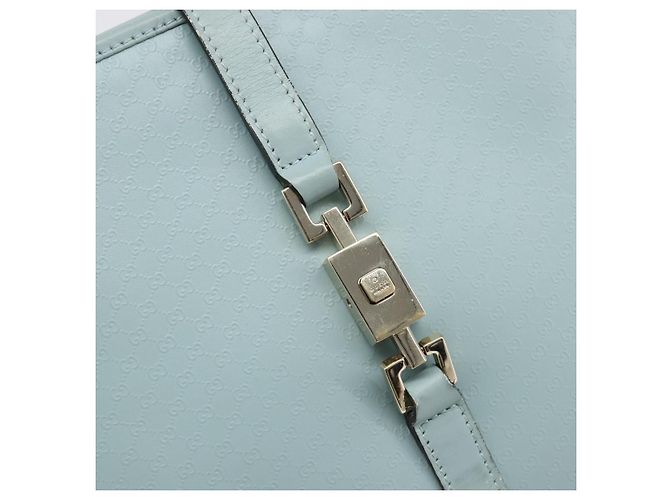 Borsa GUCCI Micro Guccissima Jackie PVC Pelle Azzurro 002 1065 Auth ep16106 D'oro Blu chiaro - vista 17
