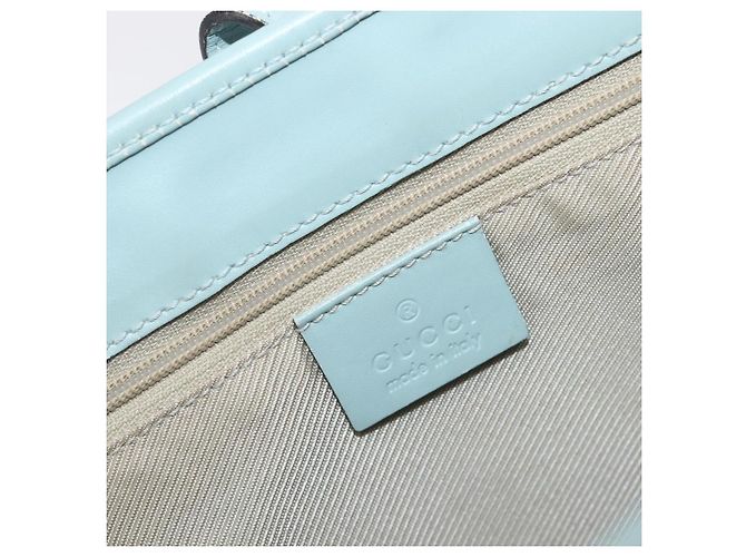 Borsa GUCCI Micro Guccissima Jackie PVC Pelle Azzurro 002 1065 Auth ep16106 D'oro Blu chiaro - vista 18