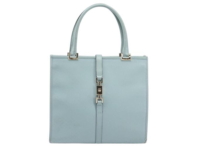 Borsa GUCCI Micro Guccissima Jackie PVC Pelle Azzurro 002 1065 Auth ep16106 D'oro Blu chiaro - vista 2
