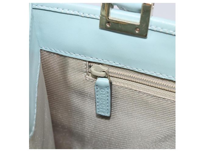 Borsa GUCCI Micro Guccissima Jackie PVC Pelle Azzurro 002 1065 Auth ep16106 D'oro Blu chiaro - vista 22