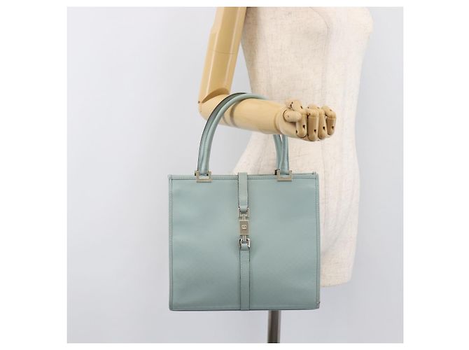 Borsa GUCCI Micro Guccissima Jackie PVC Pelle Azzurro 002 1065 Auth ep16106 D'oro Blu chiaro - vista 25