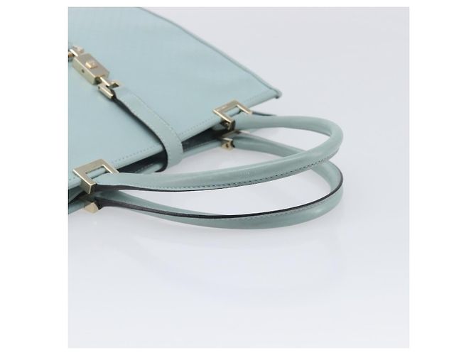 Borsa GUCCI Micro Guccissima Jackie PVC Pelle Azzurro 002 1065 Auth ep16106 D'oro Blu chiaro - vista 8