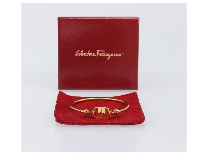 Bracciale Salvatore Ferragamo Vala Metallo Tono Oro Auth 206151V - vista 13
