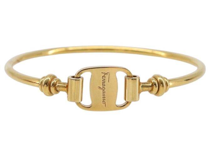 Bracciale Salvatore Ferragamo Vala Metallo Tono Oro Auth 206151V - vista 2