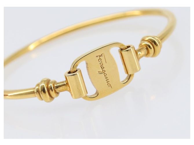 Bracciale Salvatore Ferragamo Vala Metallo Tono Oro Auth 206151V - vista 7