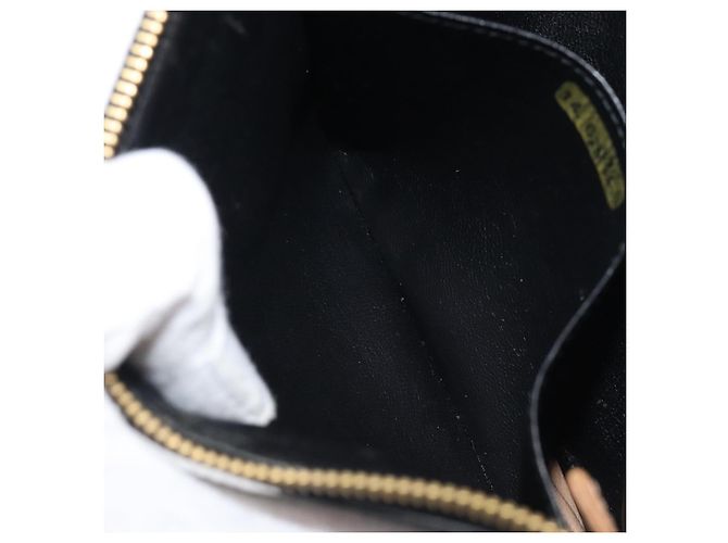 Borsa a pochette CHANEL Choco Bar in pelle d'agnello nera e oro CC Auth 206033V Nero D'oro - vista 21