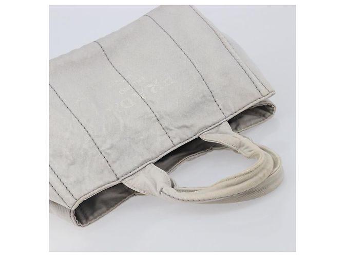 PRADA Canapa MM Handtasche Canvas Hellblau Goldfarben Auth bs37121 - Ansicht 14