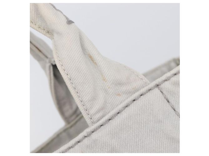 PRADA Canapa MM Handtasche Canvas Hellblau Goldfarben Auth bs37121 - Ansicht 20