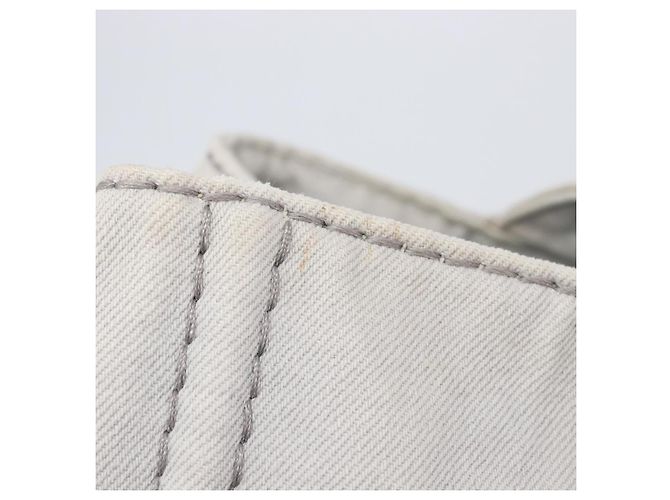 PRADA Canapa MM Handtasche Canvas Hellblau Goldfarben Auth bs37121 - Ansicht 21