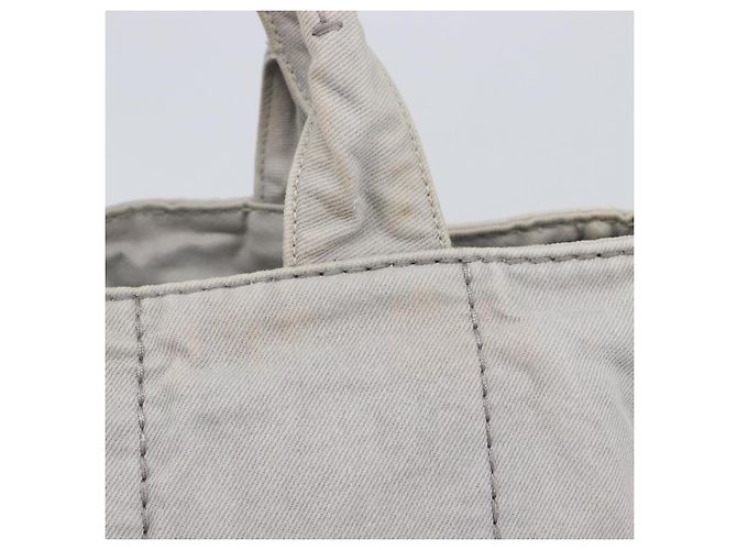 PRADA Canapa MM Handtasche Canvas Hellblau Goldfarben Auth bs37121 - Ansicht 3