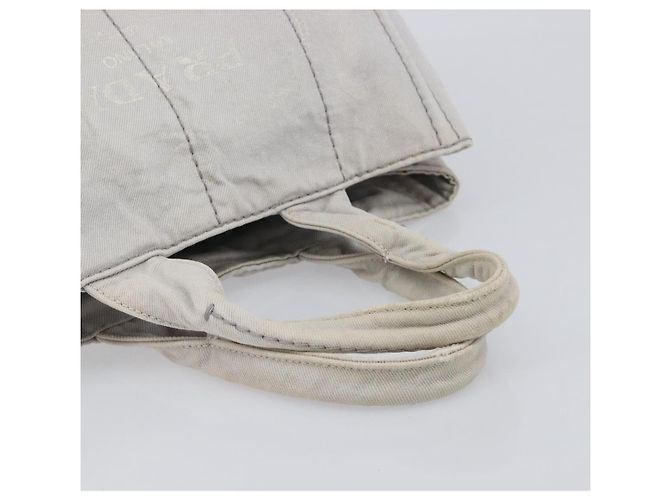 PRADA Canapa MM Handtasche Canvas Hellblau Goldfarben Auth bs37121 - Ansicht 7