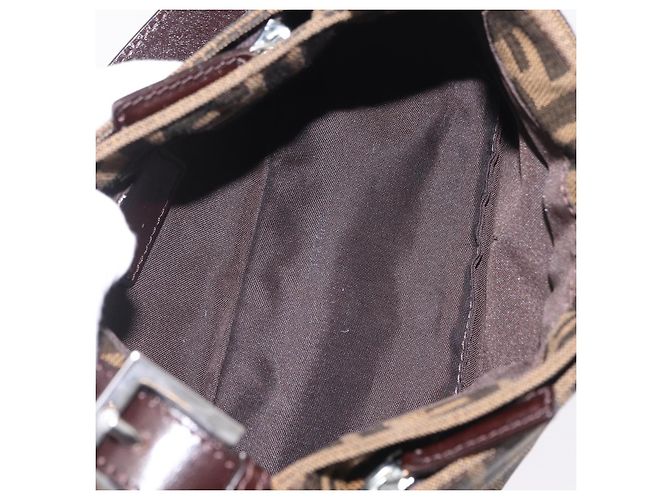 Borsa a tracolla FENDI Zucca Canvas Marrone Argento Auth yk20957SAV - vista 11