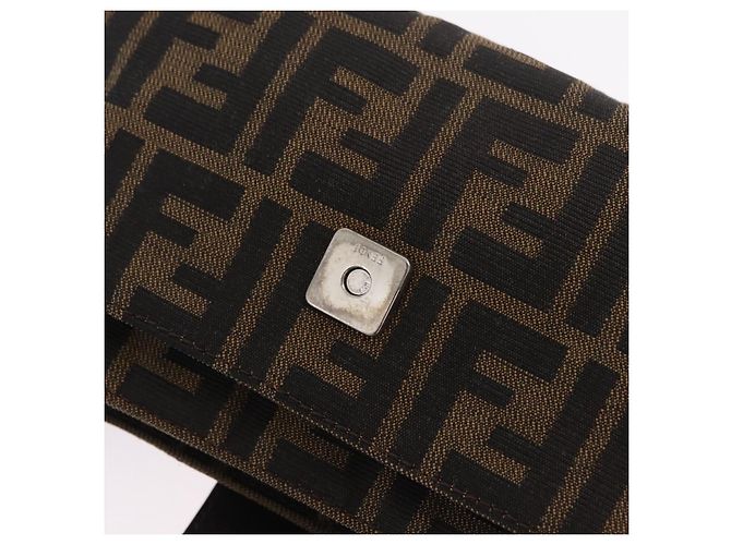 Borsa a tracolla FENDI Zucca Canvas Marrone Argento Auth yk20957SAV - vista 22