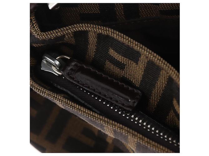 Borsa a tracolla FENDI Zucca Canvas Marrone Argento Auth yk20957SAV - vista 26