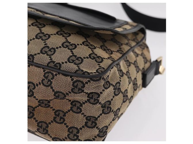 Borsa a tracolla GUCCI GG Canvas Beige Gold 019 0375 Auth ka6364 D'oro - vista 13