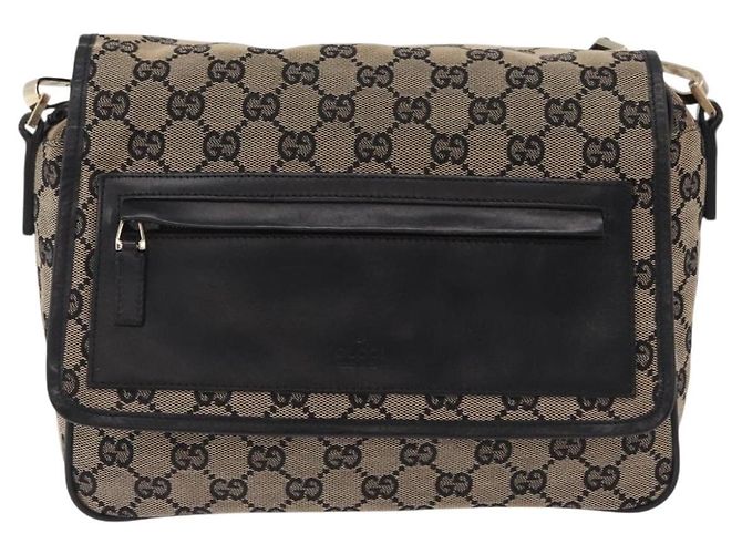 Borsa a tracolla GUCCI GG Canvas Beige Gold 019 0375 Auth ka6364 D'oro - vista 2