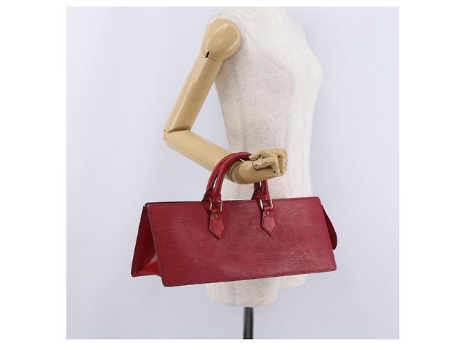 LOUIS VUITTON Epi Sac Triangle Hand Bag Red M52097 LV Auth 206372 Rosso - vista 25
