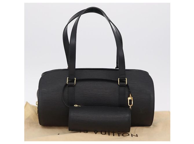 Borsa a mano LOUIS VUITTON Epi Soufflot Black M52222 LV Auth am12523V Nero - vista 12