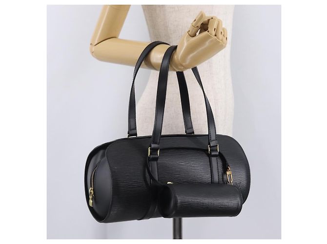 Borsa a mano LOUIS VUITTON Epi Soufflot Black M52222 LV Auth am12523V Nero - vista 25