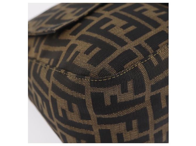 Borsa a Tracolla FENDI Zucca Canvas Mamma Baguette Nero e Marrone Auth LN208V - vista 15