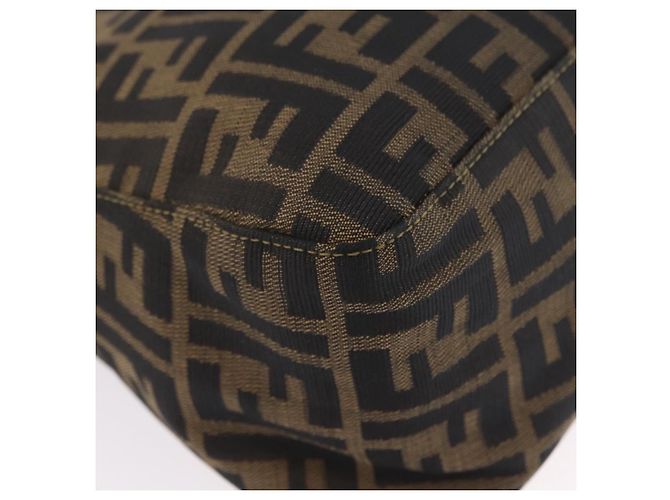 Borsa a Tracolla FENDI Zucca Canvas Mamma Baguette Nero e Marrone Auth LN208V - vista 17