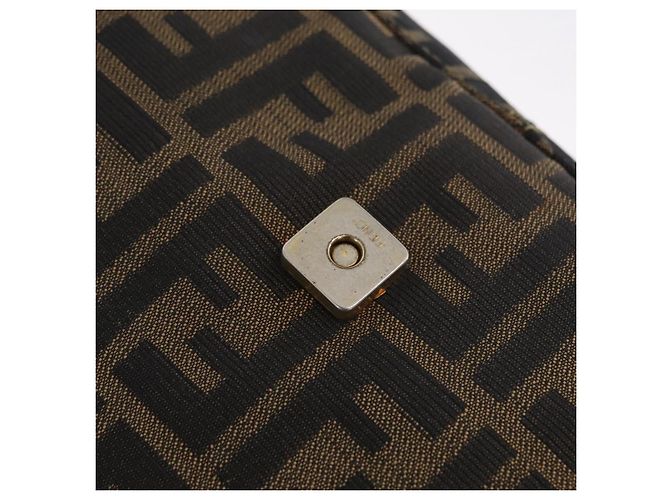 Borsa a Tracolla FENDI Zucca Canvas Mamma Baguette Nero e Marrone Auth LN208V - vista 22