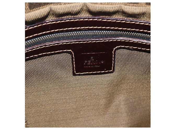 Borsa a Tracolla FENDI Zucca Canvas Mamma Baguette Nero e Marrone Auth LN208V - vista 24