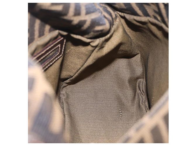 Borsa a Tracolla FENDI Zucca Canvas Mamma Baguette Nero e Marrone Auth LN208V - vista 25