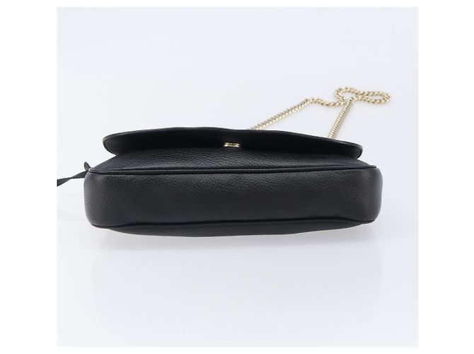 Borsa a tracolla GUCCI Soho Chain in pelle nera e oro 336752 Auth 205989M Nero D'oro - vista 11