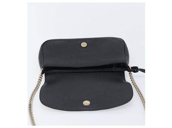 Borsa a tracolla GUCCI Soho Chain in pelle nera e oro 336752 Auth 205989M Nero D'oro - vista 17