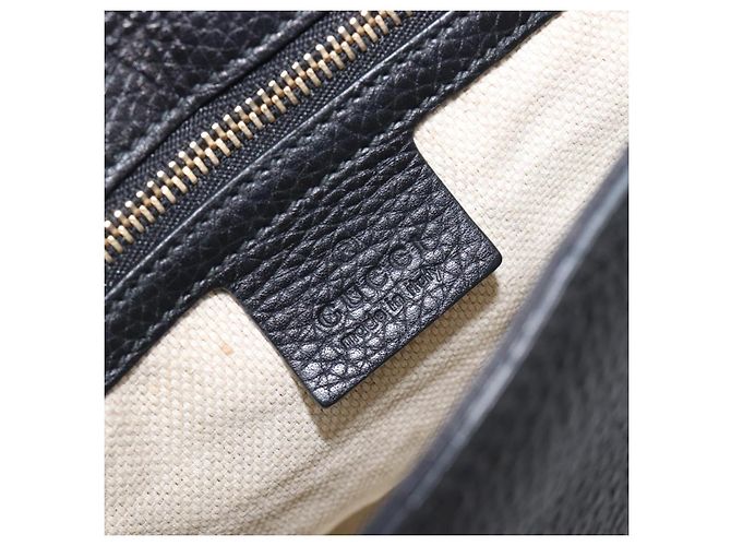 Borsa a tracolla GUCCI Soho Chain in pelle nera e oro 336752 Auth 205989M Nero D'oro - vista 18