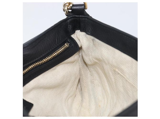 Borsa a tracolla GUCCI Soho Chain in pelle nera e oro 336752 Auth 205989M Nero D'oro - vista 21