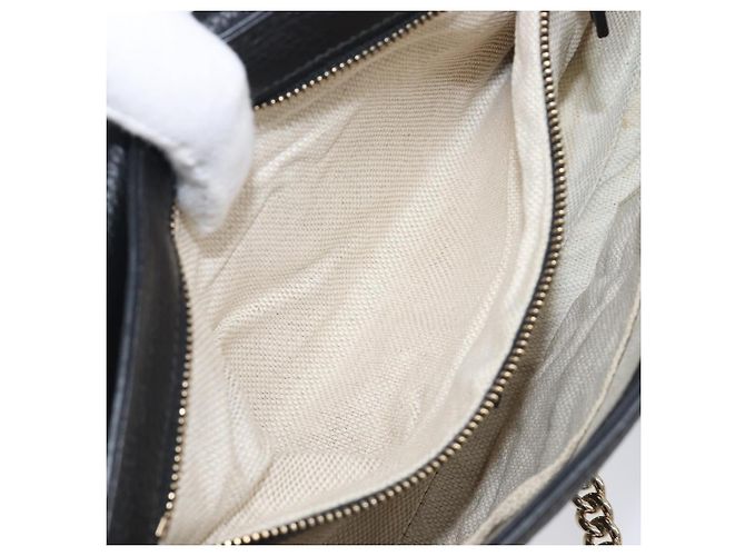 Borsa a tracolla GUCCI Soho Chain in pelle nera e oro 336752 Auth 205989M Nero D'oro - vista 24