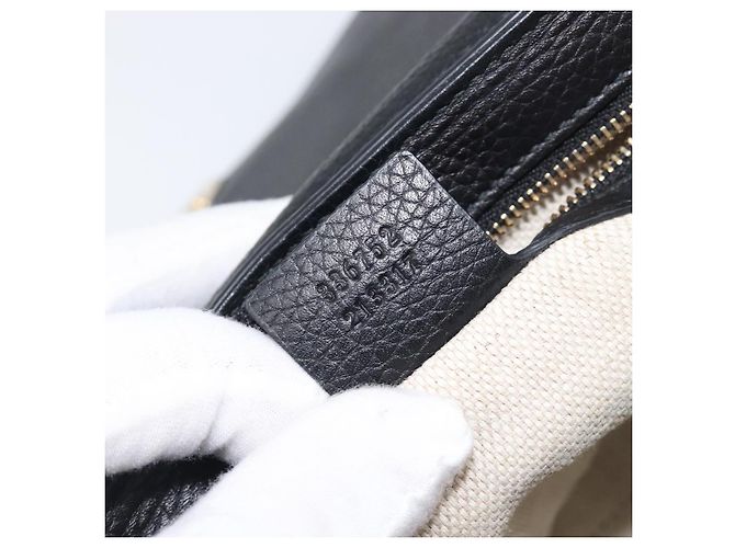 Borsa a tracolla GUCCI Soho Chain in pelle nera e oro 336752 Auth 205989M Nero D'oro - vista 25