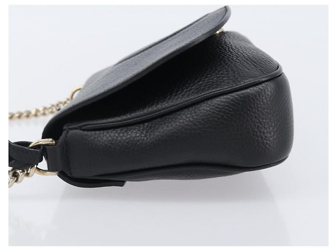 Borsa a tracolla GUCCI Soho Chain in pelle nera e oro 336752 Auth 205989M Nero D'oro - vista 5