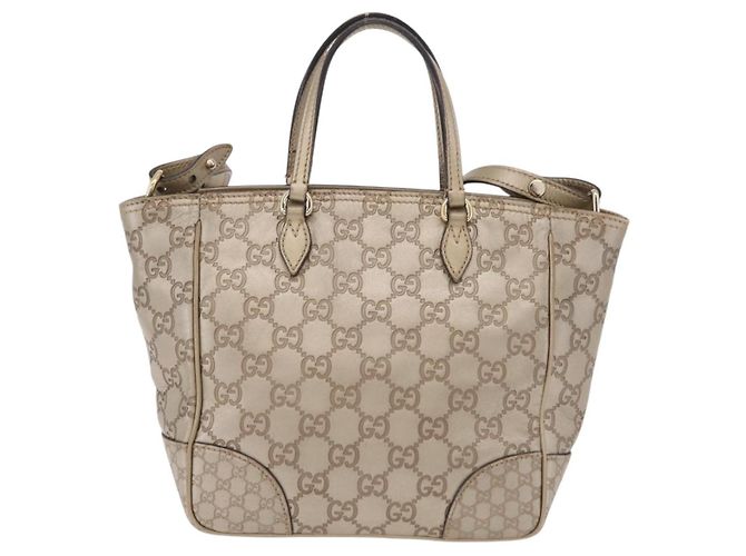 Borsa GUCCI GG Canvas Guccissima 2 vie Oro 353121 Auth ka6419 D'oro - vista 3