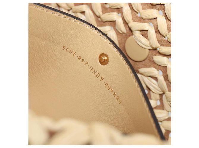 Borsa a tracolla FENDI Mamma Baguette in rafia 2way Beige Gold Auth yk20905SAM D'oro - vista 11