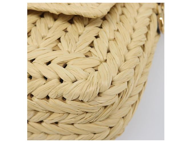 Borsa a tracolla FENDI Mamma Baguette in rafia 2way Beige Gold Auth yk20905SAM D'oro - vista 16