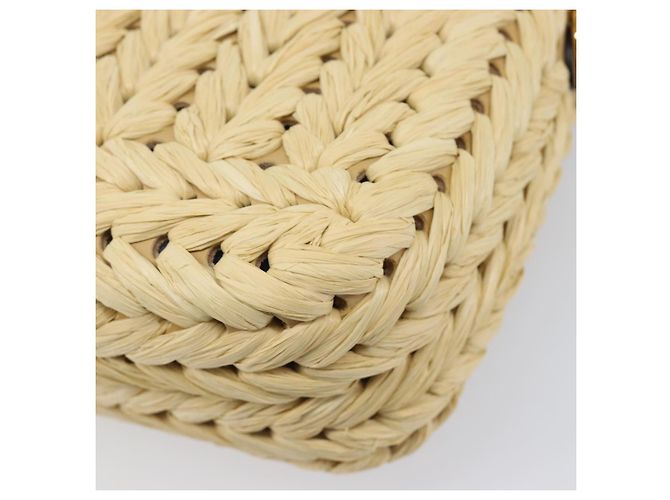 Borsa a tracolla FENDI Mamma Baguette in rafia 2way Beige Gold Auth yk20905SAM D'oro - vista 18