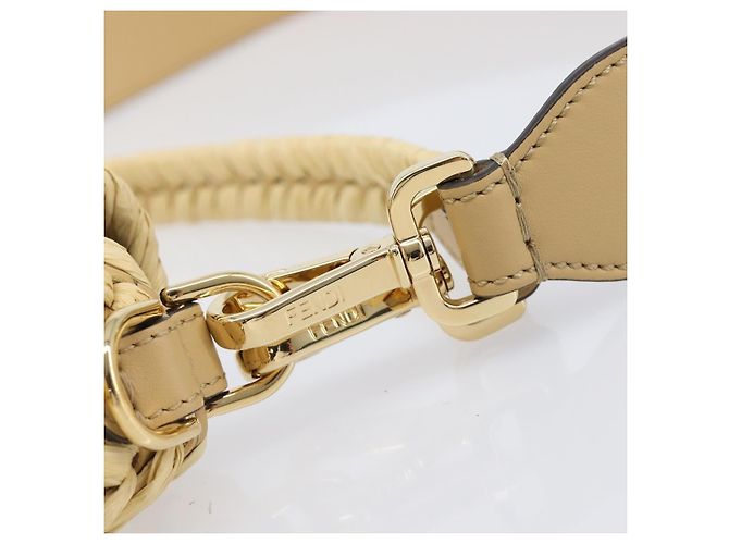 Borsa a tracolla FENDI Mamma Baguette in rafia 2way Beige Gold Auth yk20905SAM D'oro - vista 9