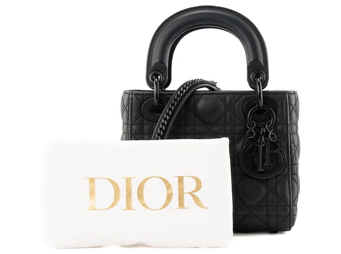Autre Marque DIOR - Borsa a tracolla mini Lady Dior in pelle cannage nera Nero - vista 10