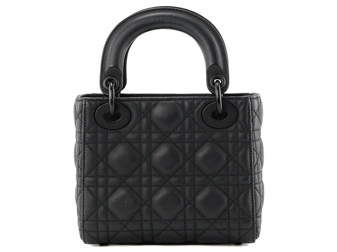 Autre Marque DIOR - Borsa a tracolla mini Lady Dior in pelle cannage nera Nero - vista 3